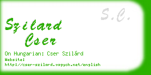 szilard cser business card