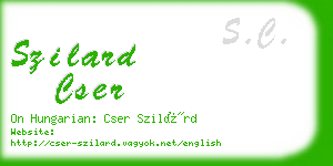 szilard cser business card